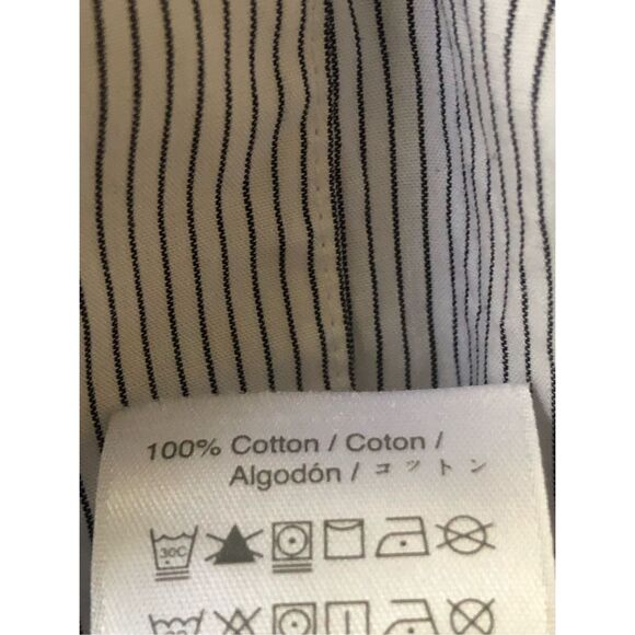 Mo & Co Fashion Striped Patchwork Cut Shoulder Shirt SZ L - Picture 9 of 9